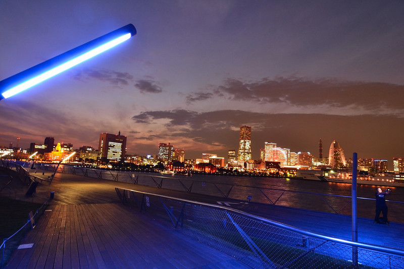 橫濱港大橋的夜景