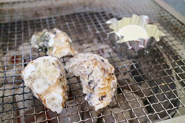 牡蠣のチーズフォンデュ