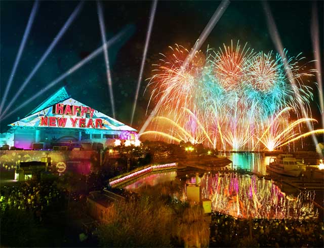 横浜・八景島シーパラダイス　例年のカウントダウン花火イメージ※2021年の開催はありません。