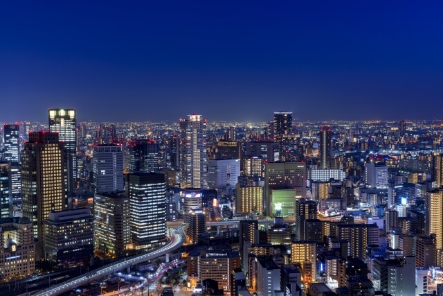 梅田スカイビル空中庭園展望台からの夜景