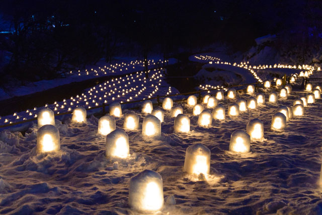 아키타현과 도치기현 가마쿠라(일본식 이글루) 축제