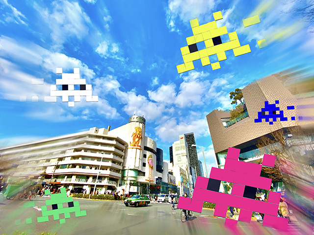 Space Invader Treasure Hunt in Tokyo