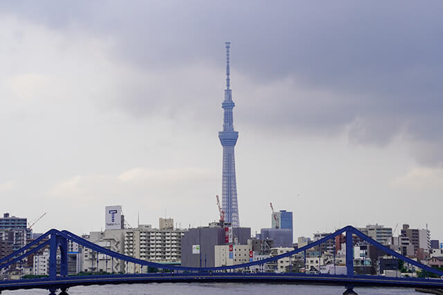 從隅田川大橋拍攝的照片