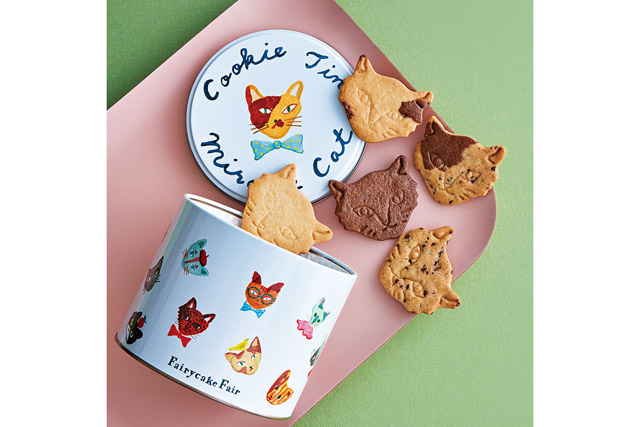 フェアリーケーキフェア　「Miracle Cat Cookie Tin 神様のいたずら ネコクッキー缶」5種15枚2,400円（税込）