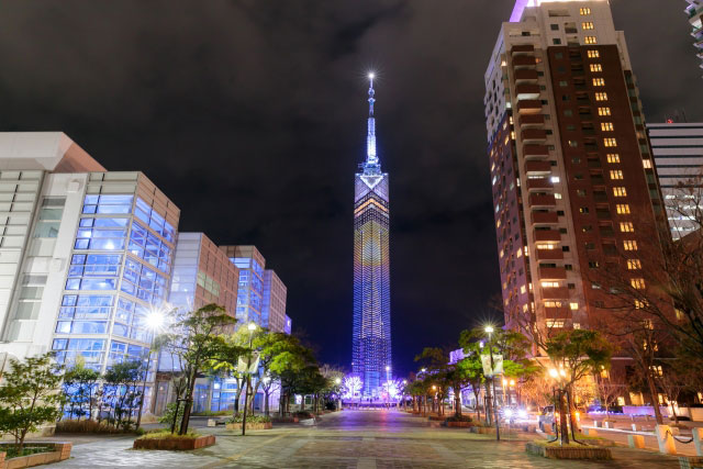 후쿠오카 타워에서 야경 즐겨보기.