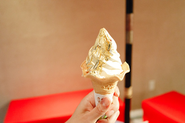 Gold Leaf Ice Cream in the Higashi Chaya District
