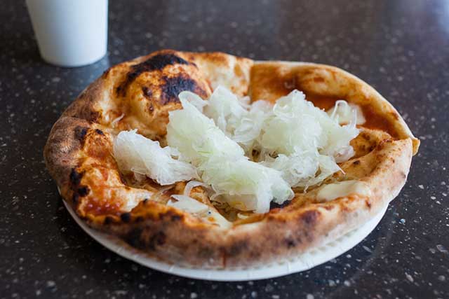 Tamanegi pizza at Fukura Marche, Minamiawaji City