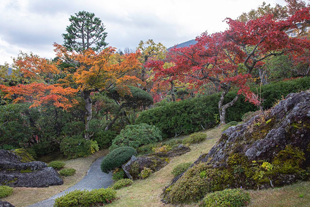 The garden at the Hakone Museum of Art reflects the changing in seasons with beautiful colours