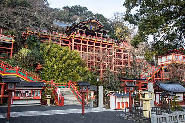 The main shrine building as seen from inside the complex grounds