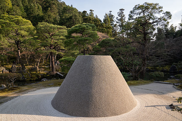 The unique dry sand garden at Ginkakuji Temple