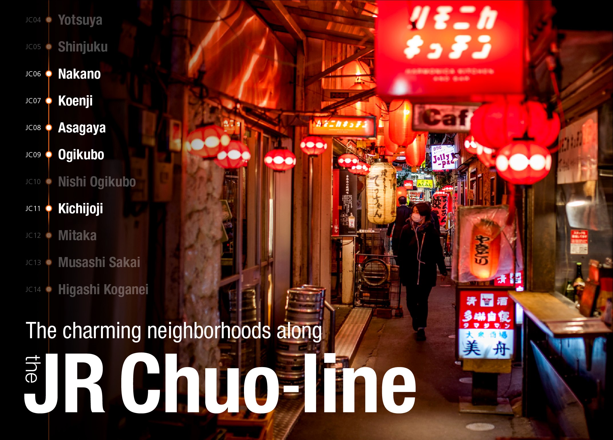 The charming neighborhoods along the JR Chuo-line