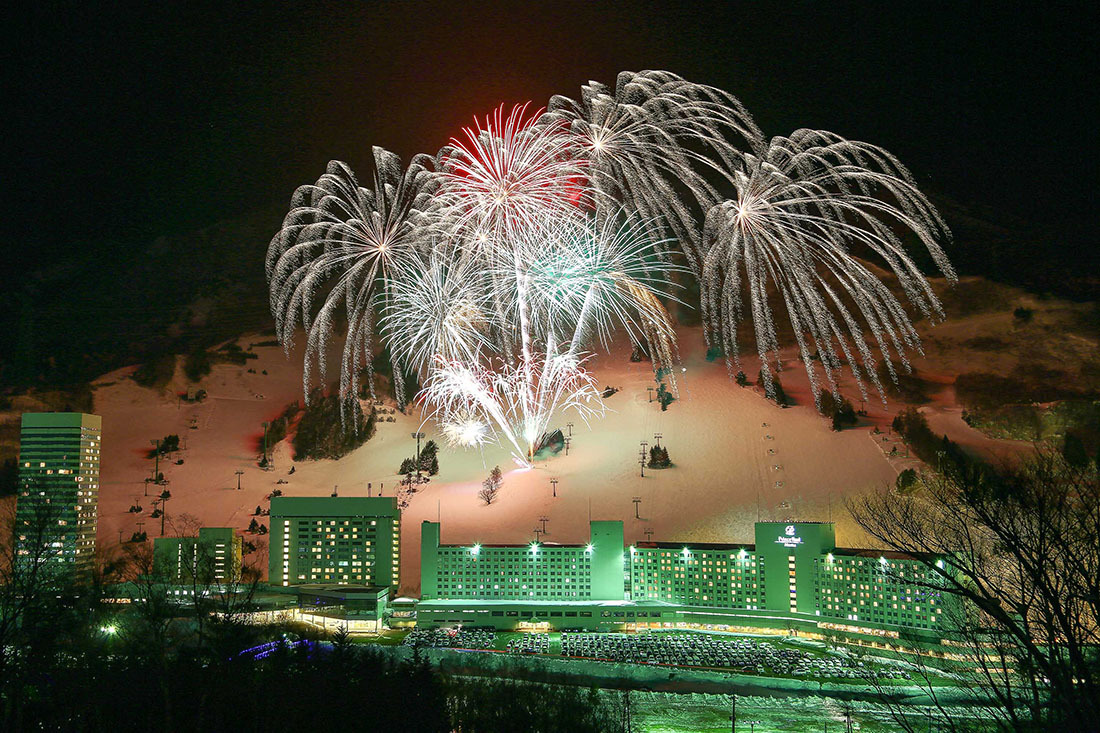 “Ski Slope Fireworks” Are Happening Now at Naeba Ski Resort