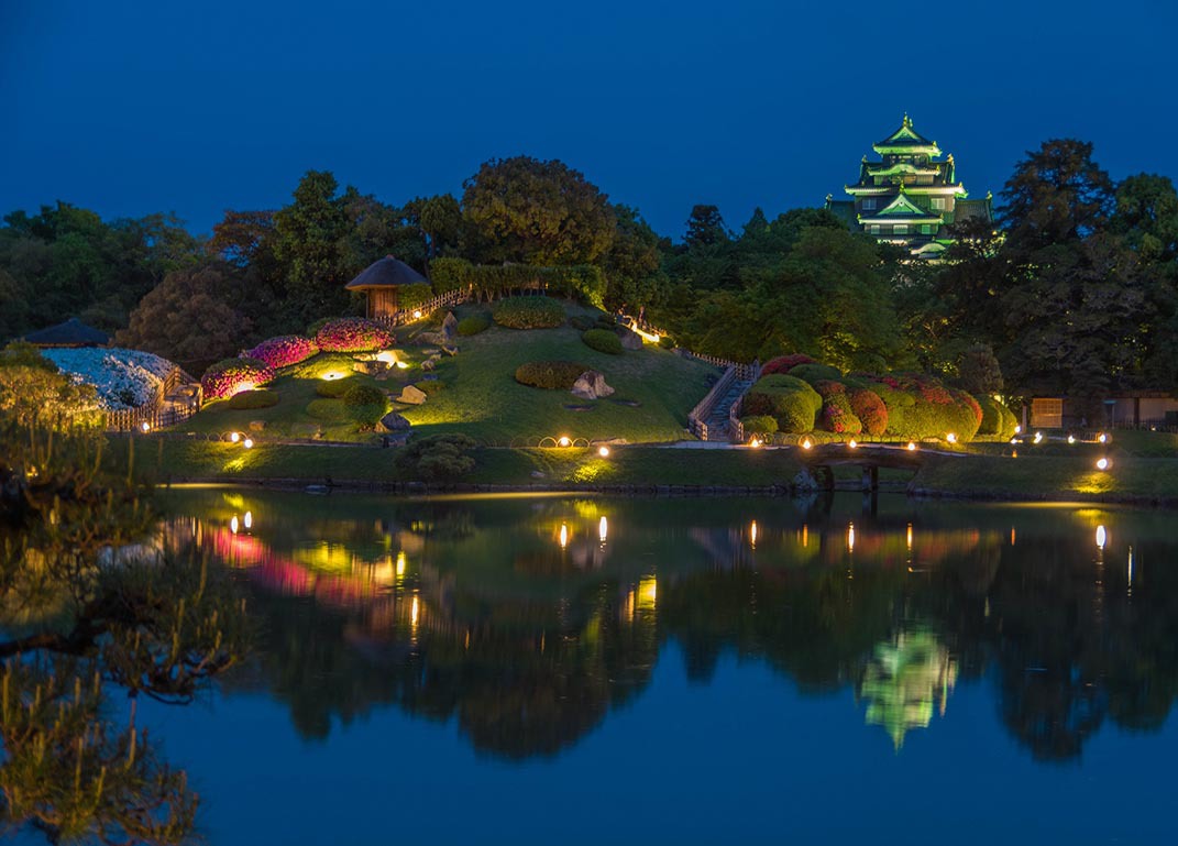 Special event: “Spring Fantasy Garden” A night time illumination at Okayama Korakuen